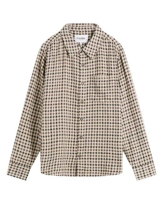 Corridor NYC Natural Fall Check Long Sleeve Shirt for men