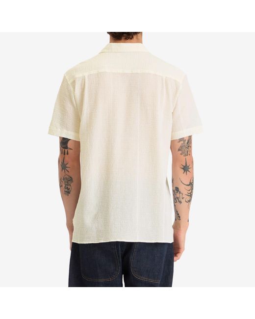 YMC Natural Malick Stripe Vacation Shirt for men