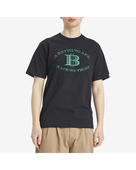 A Bathing Ape Black Money B Logo T-Shirt for men