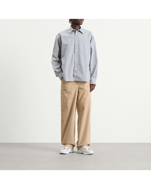 Norse Projects Gray Falster Fine Check Oversized Shirt for men