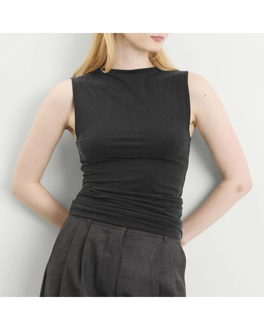 St. Agni Black Cupro Jersey Top