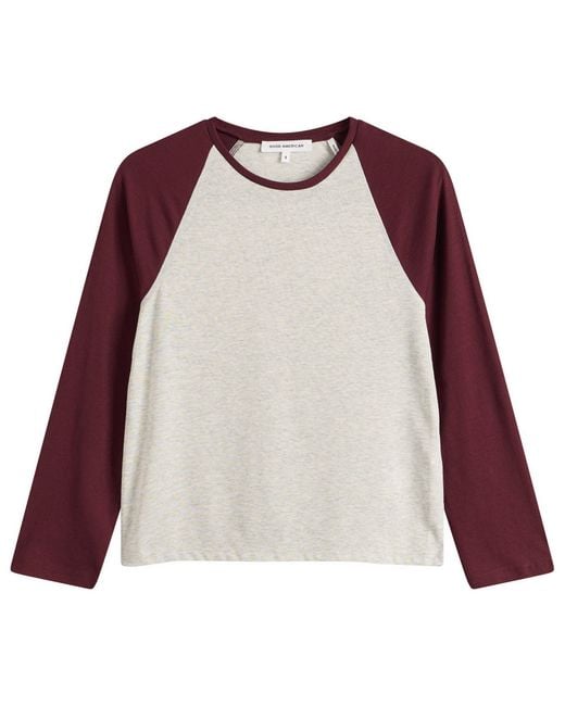 GOOD AMERICAN Purple Raglan T-Shirt
