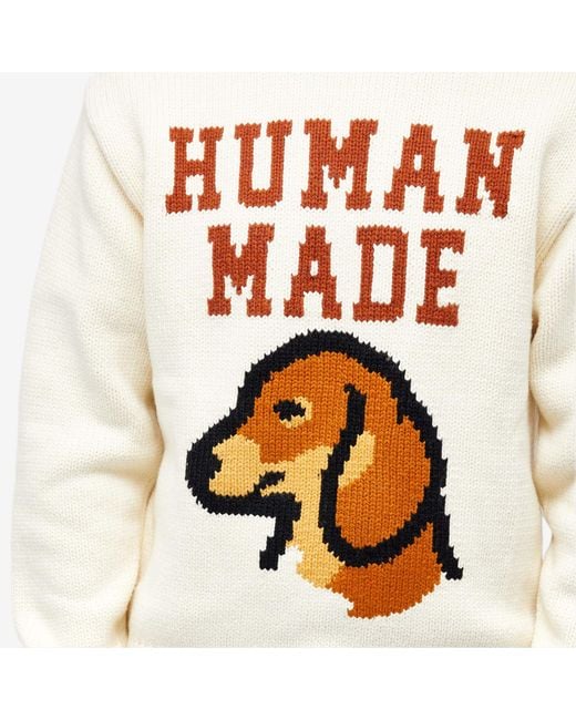 Human Made Dachs Knit Sweater in White for Men | Lyst