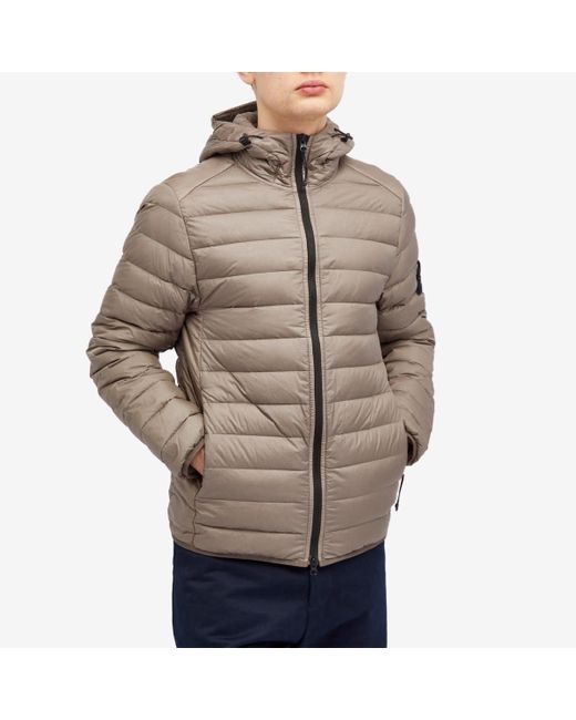 Stone Island Gray Lightweight Hooded Down Jacket for men