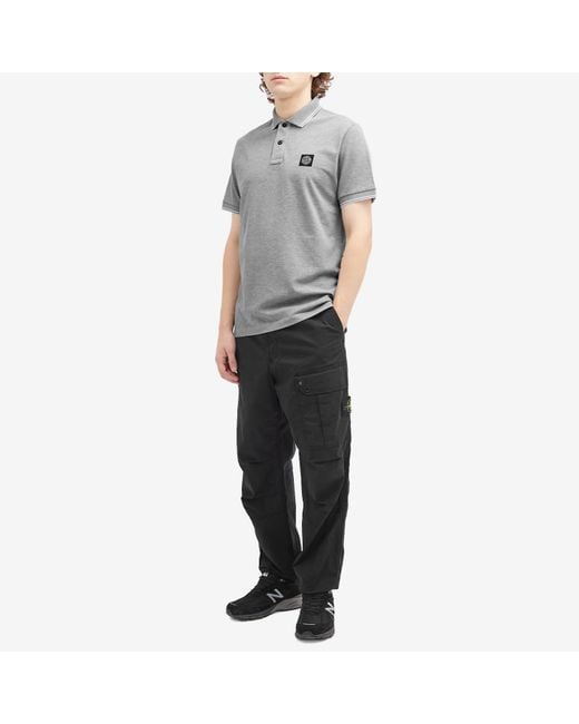 Stone Island Gray Patch Polo for men