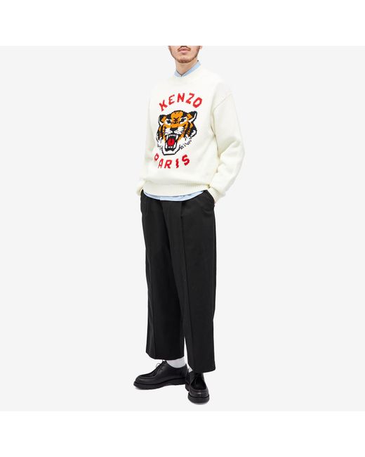 KENZO Red Lucky Tiger Crew Knit for men