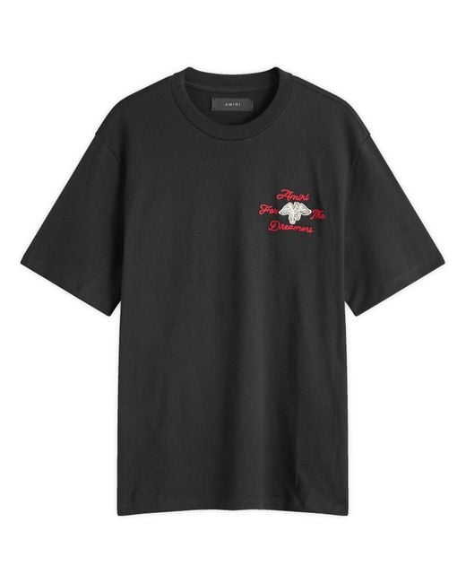 Amiri Black Embroidered Dreamers T-Shirt for men