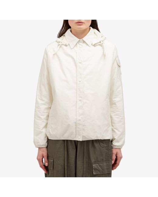 Moncler Lightweight Nylon Shirt Jacket in White | Lyst
