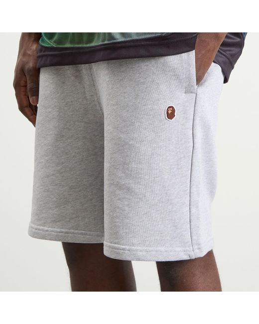 A Bathing Ape White One Point Sweat Shorts for men