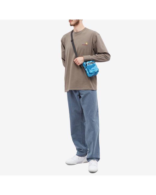 A Bathing Ape Blue Honeycomb Camo Mini Shoulder Bag for men