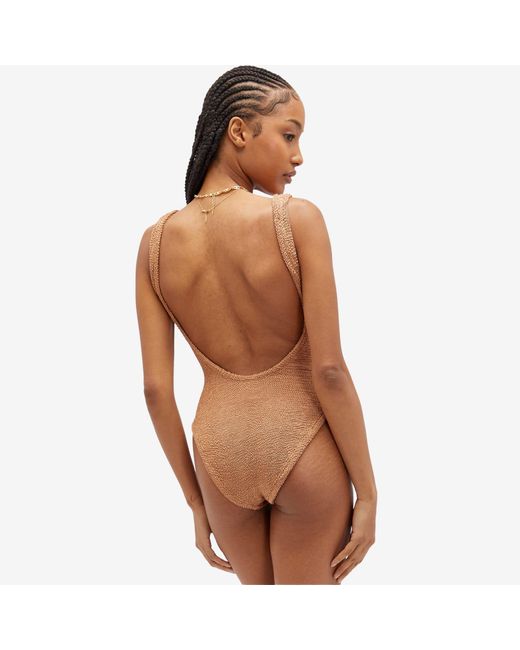 Hunza G Brown Square Neck Swimsuit