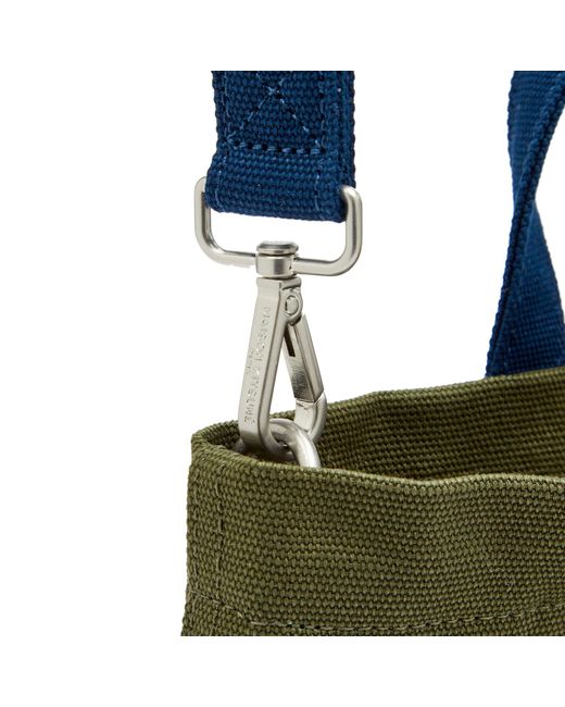 Maison Kitsuné Blue Fox Head Leather Pocket Mini Tote Bag for men