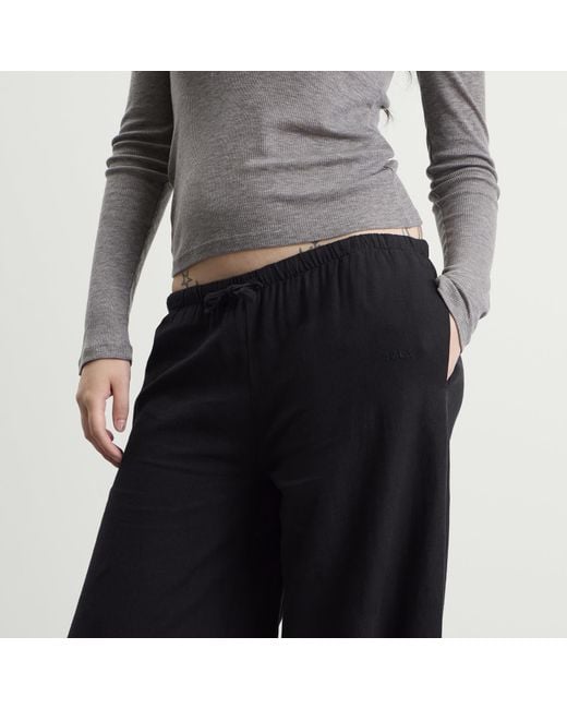 Tala Blue Soft Linen Drawstring Trousers