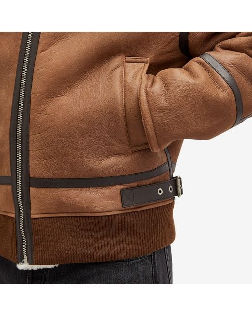 Loewe Brown Shearling Aviator Jacket for men