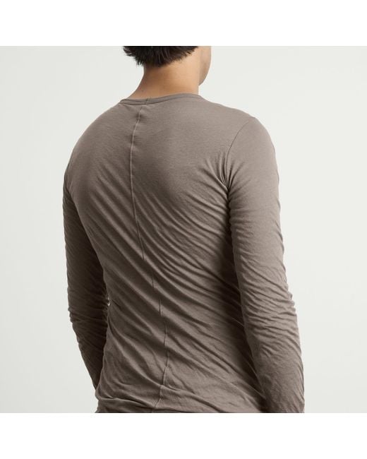Rick Owens Brown Double Layer Long Sleeve T-Shirt for men