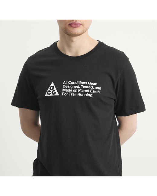 Nike Black Acg Running Trail T-Shirt for men