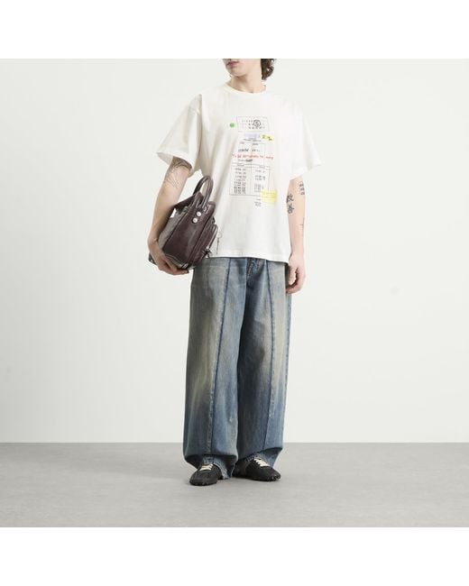 Maison Margiela White Mm6 Tailored Labels T-Shirt for men