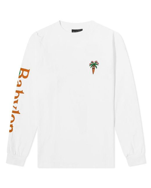 Carrots by Anwar Carrots X Babylon Long Sleeve Burning Tshirt in White