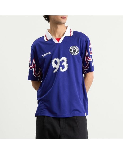 adidas X A Bathing Ape Football Flame Jersey in Blue for Men | Lyst