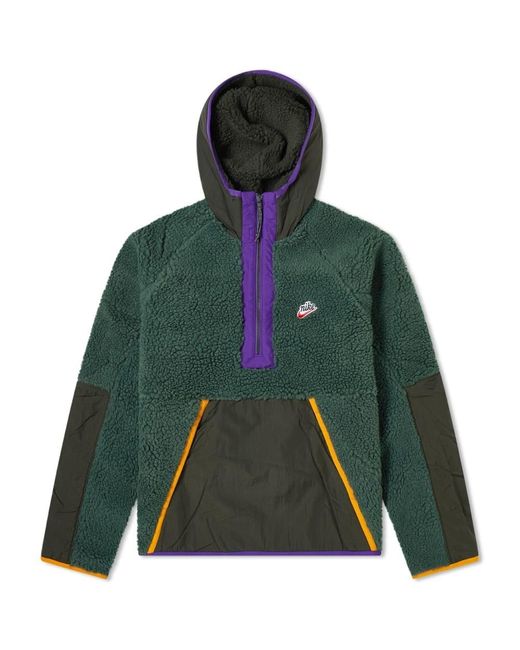 Nike Heritage Sherpa Half Zip Hoody in Green for Men | Lyst Australia