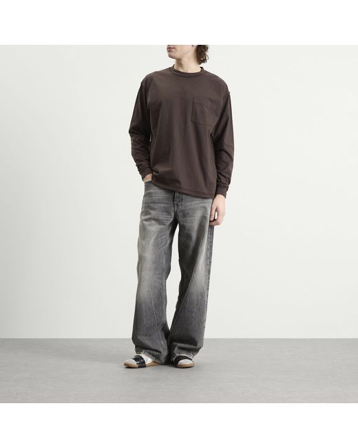 Maison Margiela Brown Mm6 Long-Sleeved Logo T-Shirt for men