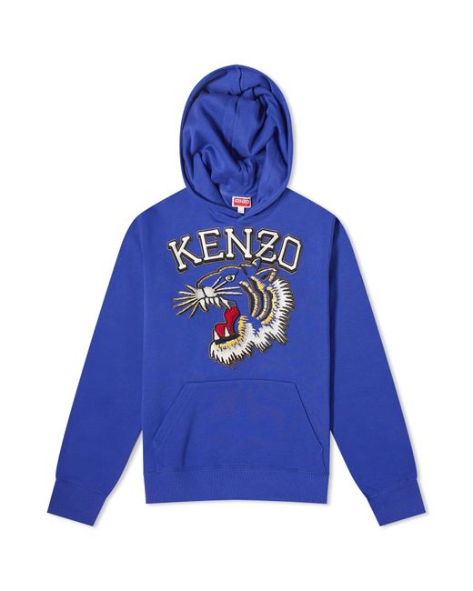 KENZO Blue Tiger Varsity Slim Popover Hoody for men