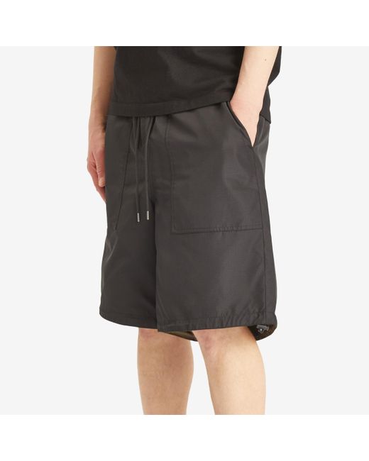 Taion Black Military Reversible Wide Shorts for men