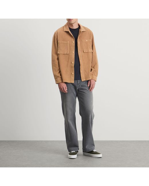 Folk Brown Patch Overshirt for men