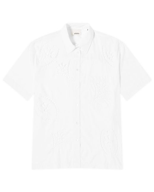 Isabel Marant White Bilya Embroidered Short Sleeve Shirt