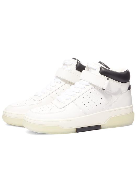 Amiri Leather Stadium Hi-top Sneakers in White/Black (White) for Men ...