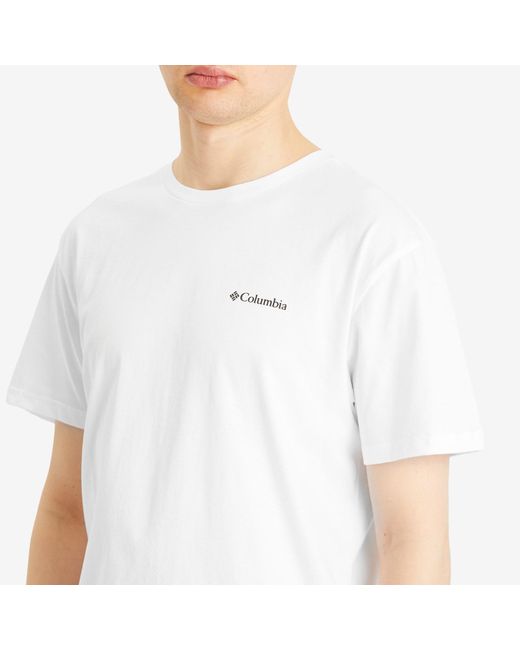 Columbia White Csc Basic Logo Short Sleeve T-Shirt for men