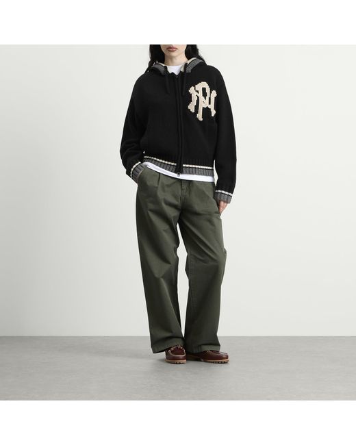 No Problemo Black Nyp Varsity Zip Through Knit