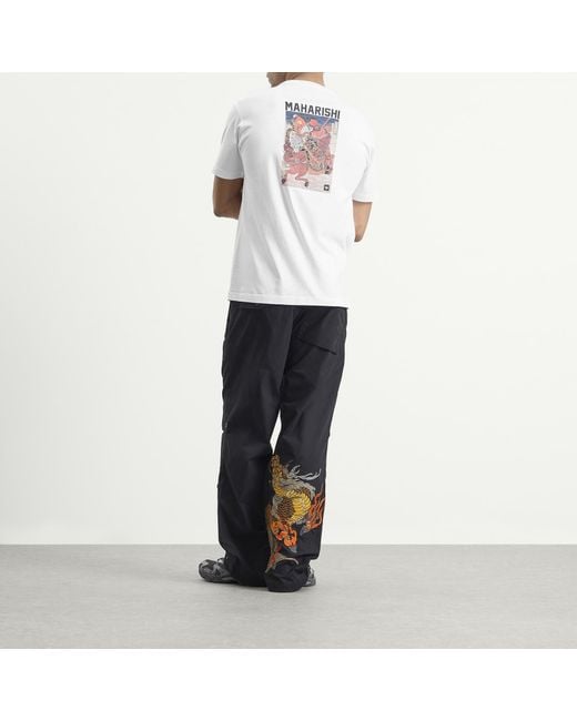 Maharishi White Lu Fang Horse Rider Embroidered T-Shirt for men