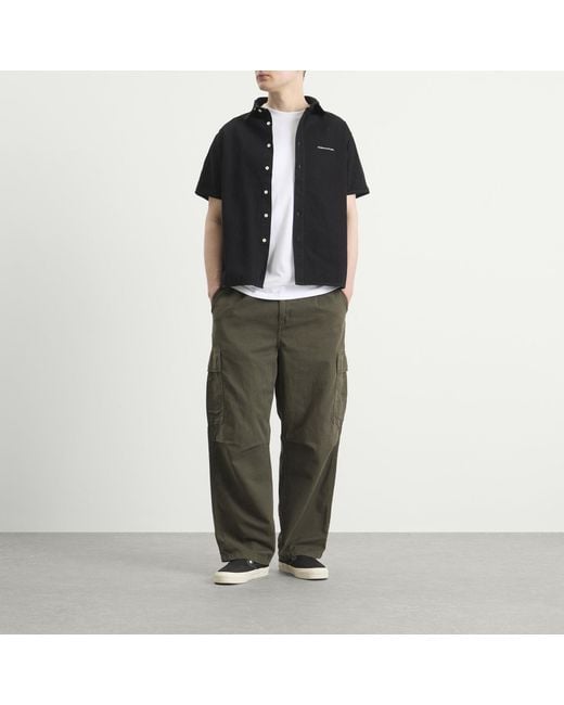 Thisisneverthat Black Washed Denim Short Sleeve Shirt for men