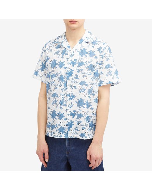 Portuguese Flannel Blue Minho Floral Vacation Shirt for men