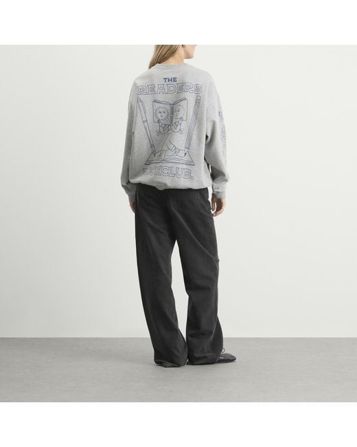 Damson Madder White The Reader Sweatshirt