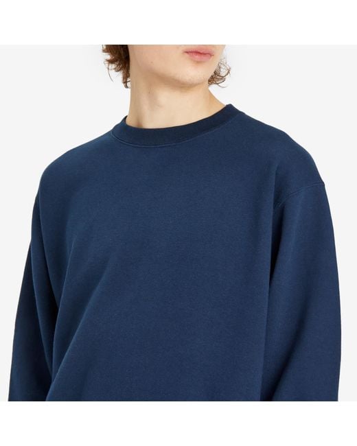 Beams Plus Blue Crew Sweatshirt for men
