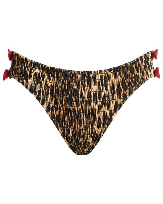 Damson Madder Brown Shirred Bow Bikini Bottom