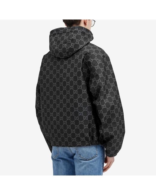 Gucci Black Interlocking Logo Ripstop Jacket for men