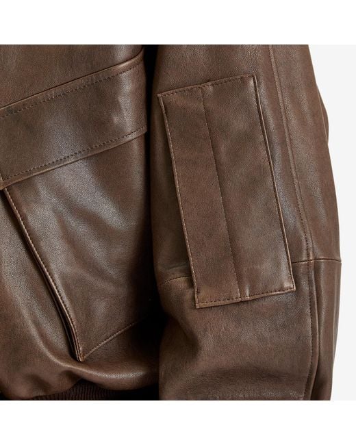AURALEE Lamb Leather Flight Blouson in Brown for Men | Lyst