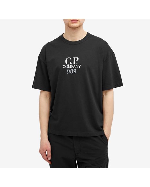 C P Company Black Box Logo T-Shirt for men