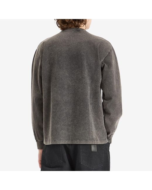Aries Gray Aged Ancient Temple Long Sleeve T-Shirt for men