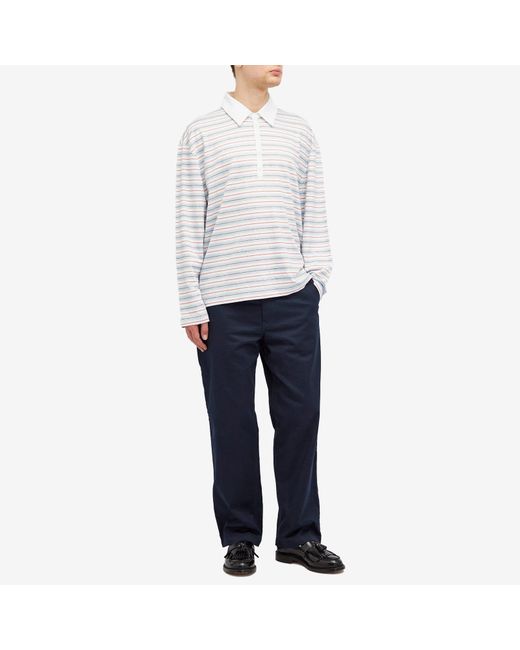 Thom Browne White Striped Rugby Fit Polo Shirt for men