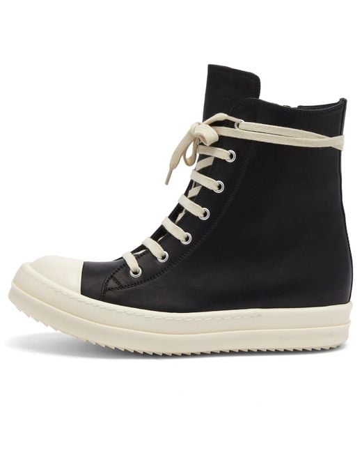 Rick Owens Black Hi Top Sneakers