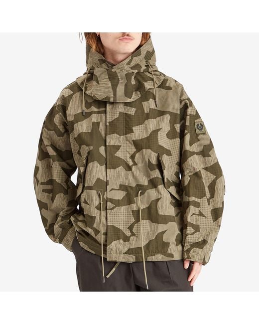 Belstaff Green Terrain Camo Canopy Parka Jacket for men