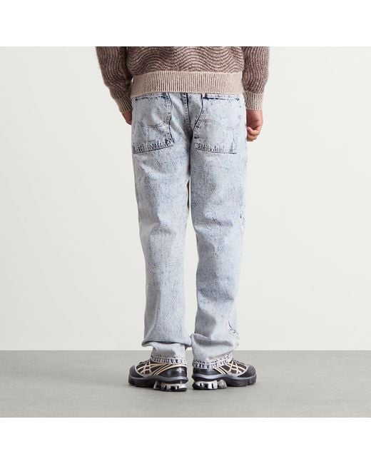 Dime Blue Relaxed Denim Pants for men