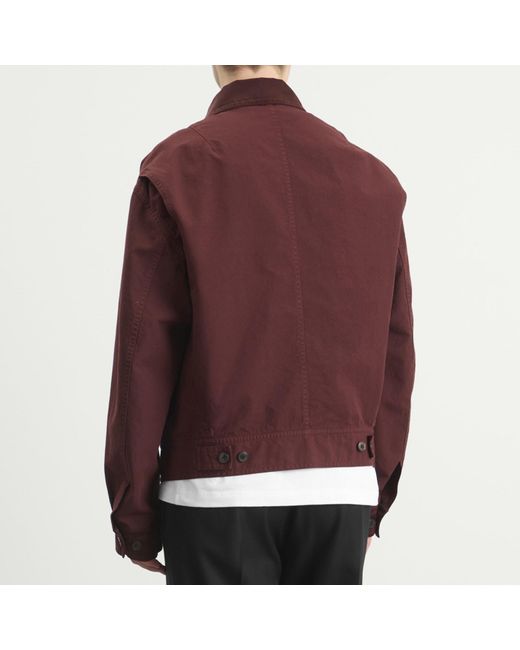 Dries Van Noten Purple Overdyed Cotton Bomber Jacket for men