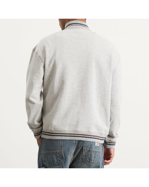 ICECREAM Gray Checker Running Dog Quarter Zip Sweatshirt for men