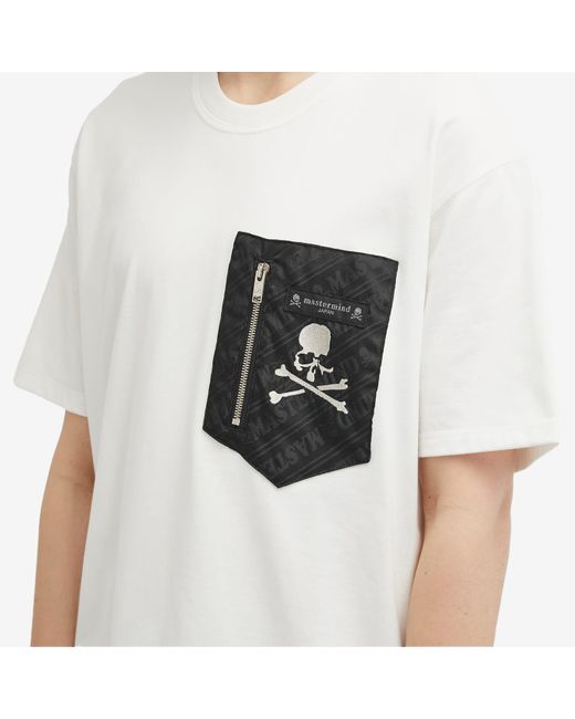 Mastermind Japan White Zip Pocket T-Shirt for men