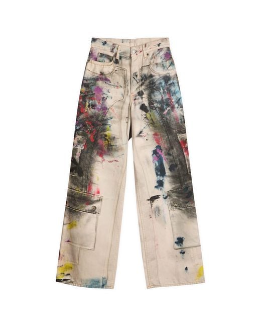 Acne Natural 1981 U Painter Printed Decorator Jeans for men